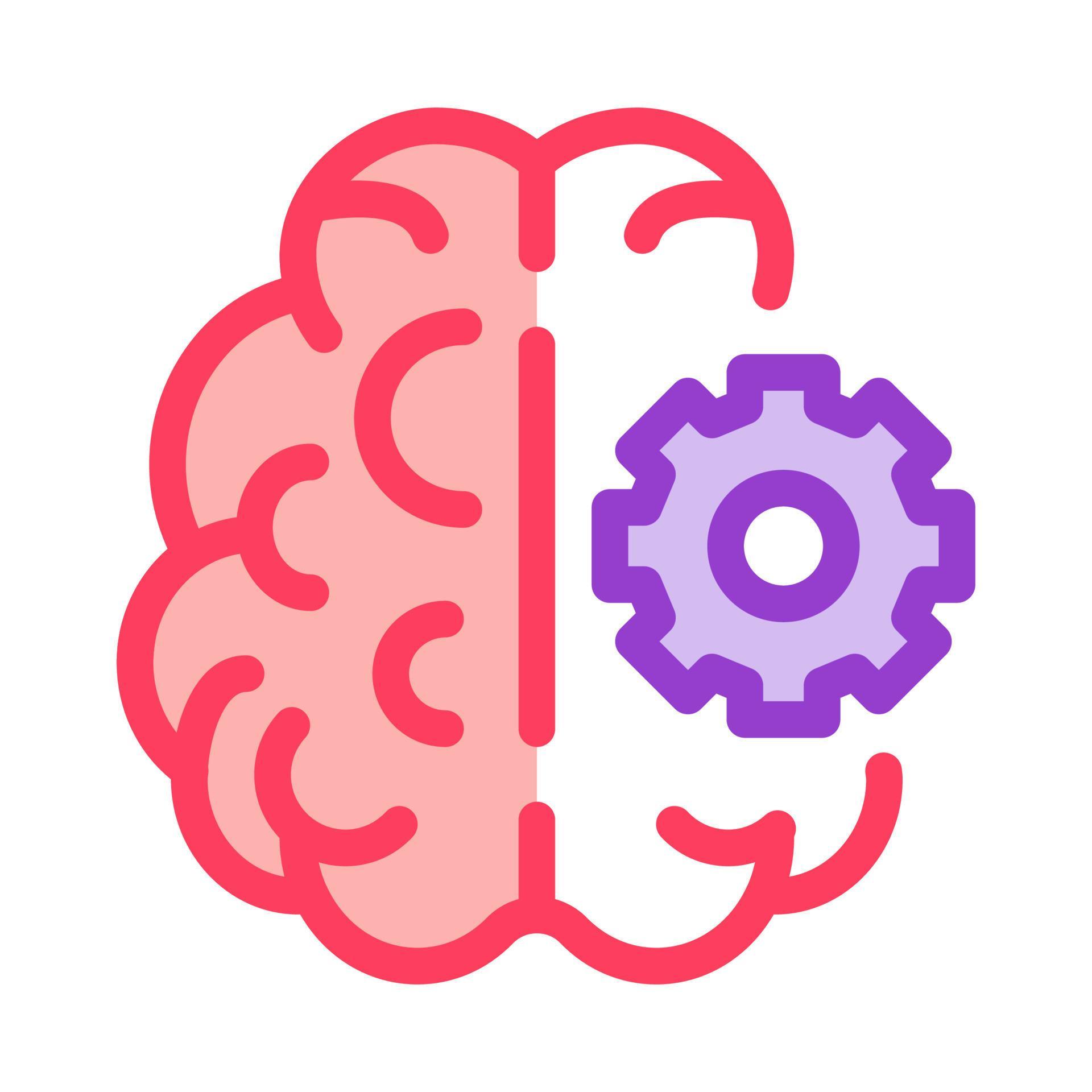 Brain and gear icon